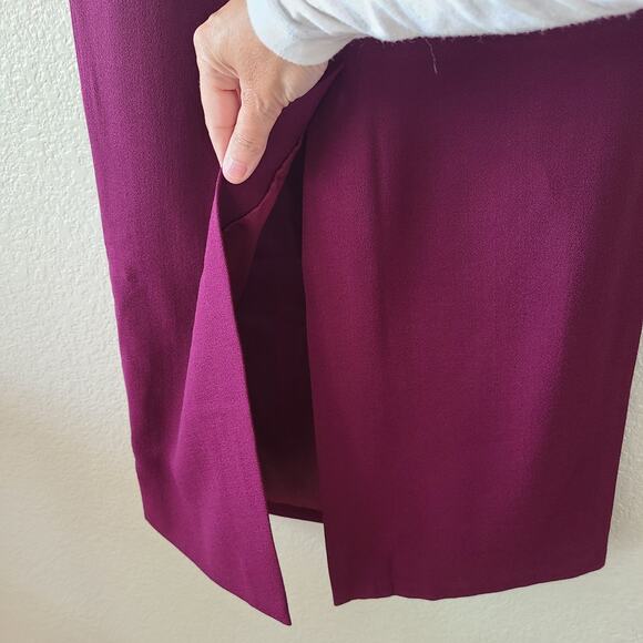 Talbots Women Maxi Wool Skirt Size 4 Straight Purple Slit Career Colorful Preppy - Picture 5 of 10
